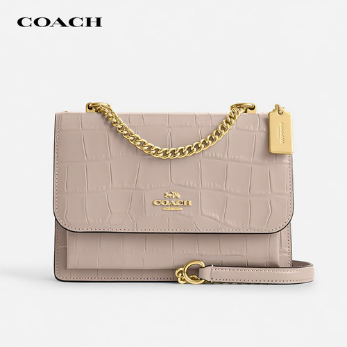 COACH/蔻驰鳄鱼纹压花风琴链条包