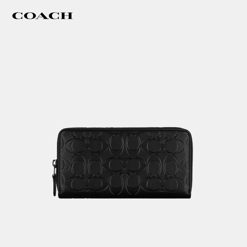 【正品保证】COACH/蔻驰男士长款钱包皮质压花卡包钱夹男包送礼物