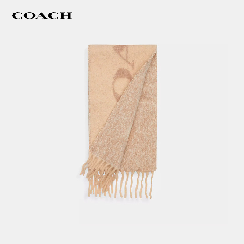 【正品保证】COACH/蔻驰女士围巾秋冬季羊毛保暖围脖披肩情侣款