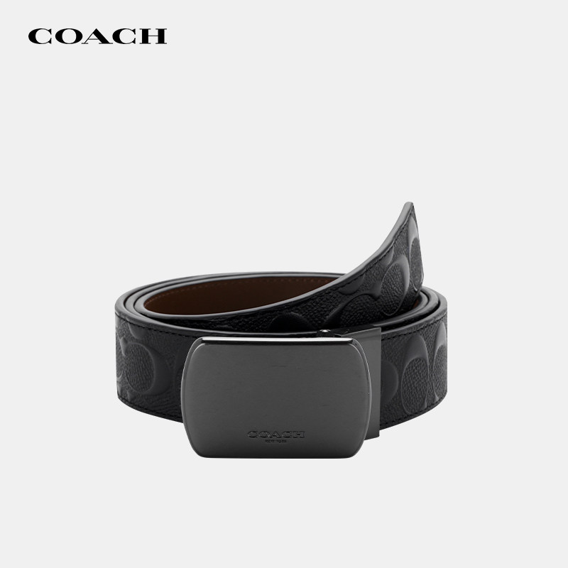 【正品保证】COACH/蔻驰男士板扣腰带针扣皮带送男友礼物