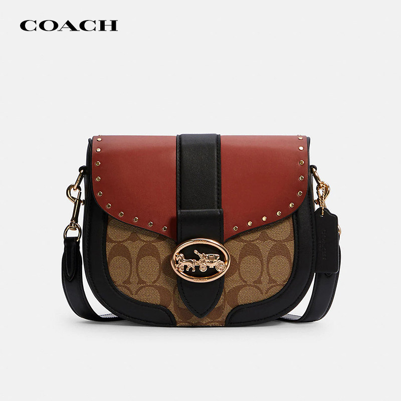 【官方授权】coach/蔻驰杨紫同款georgie马鞍包单肩包斜挎包c3593