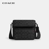 蔻驰男士 情人节礼物 COACH Sullivan小方包翻盖通勤单肩斜挎包