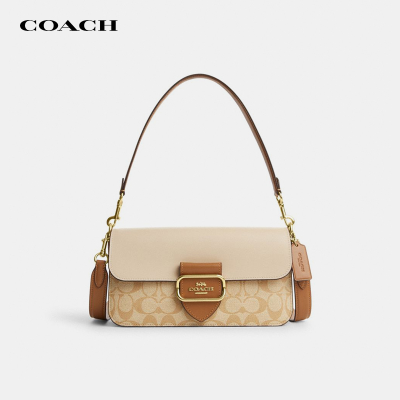 COACH/蔻驰Morgan老花拼色法棍包