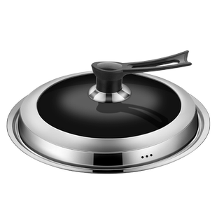 金钥匙不锈钢锅盖家用可立蒸锅锅盖可视玻璃炒锅锅盖通用32cm30cm