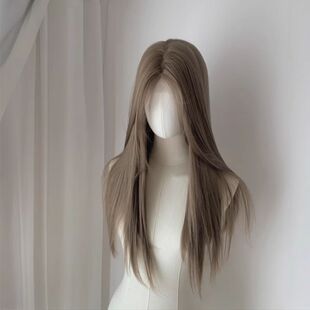 假发女全头套混血baby长直发假发榛果灰粽蕾丝自然温柔韩系假发