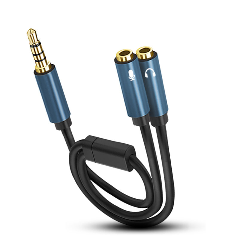 森然迷你耳麦一分二音频线耳机话筒分线器 笔记本电脑耳麦转换线