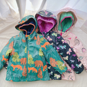 122英单男女童春秋加厚棉服连帽防风防水外套三合一儿童两件