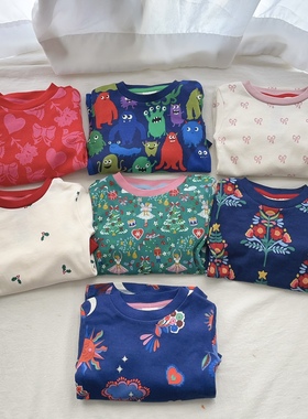 92-164英单BD男女童春秋冬长袖长裤纯棉家居服儿童居家服睡衣套装