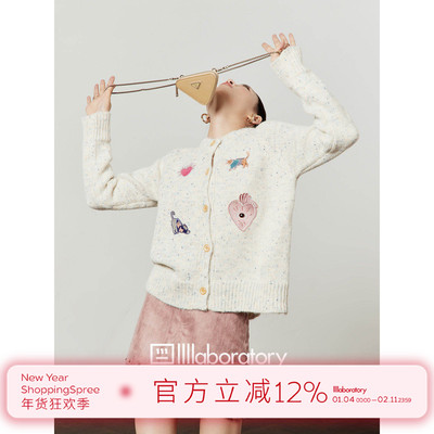 新款印花蓝色点点宽松针织上衣