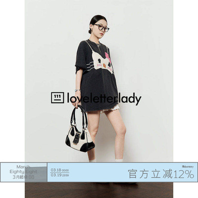 趣味搞怪kt彩绘宽松休闲短袖