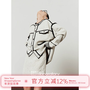 周里物/黑白色套装女2025秋季新款小香风撞色外套半身短裙两件套