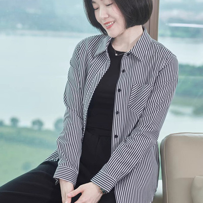 纯棉衬衫上衣女长袖外搭洋气小衫