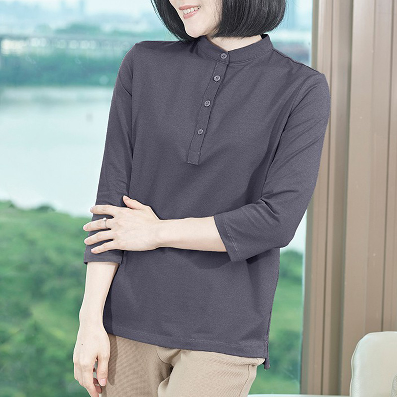 品牌女士七分袖上衣正肩妈妈T恤