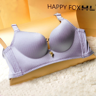 金狐狸内衣旗舰店无钢圈正品聚拢幸福文胸火狐狸套装女薄款官方