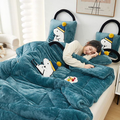 抱枕被子两用午睡毯子二合一车用枕头被办公室午休靠枕车载盖毯子