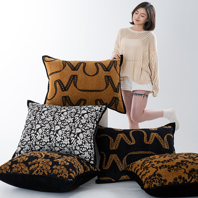 侘寂风高级感抱枕极简沙发大靠背大号床头靠垫长方形抱枕套不含芯