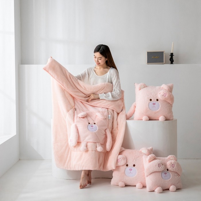 牛奶绒抱枕被子两用冬天加厚毯子二合一车用2024新款午睡枕头被子,居家布艺,抱枕被,淘宝优惠券,粉丝福利购,淘宝优惠卷