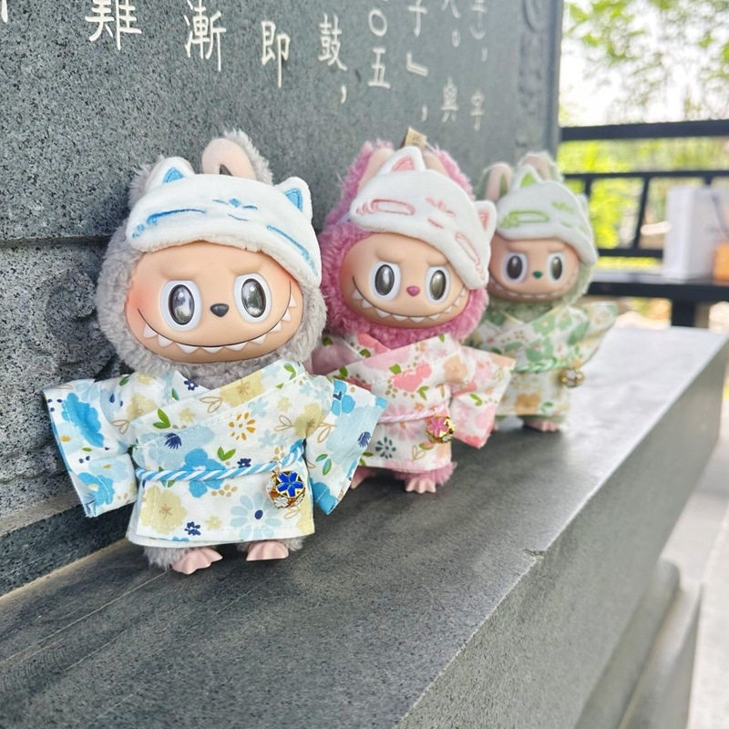 17cm拉布布labubu拉布布一二三代可爱小清新娃衣和服图片