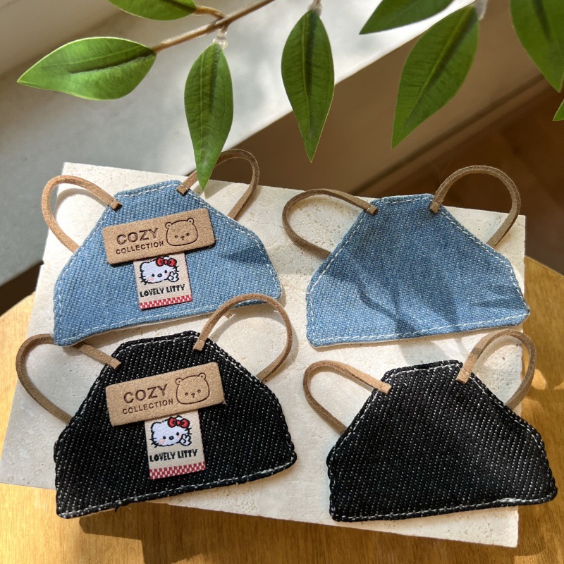 仅衣服】17cm盲盒娃娃公仔衣服牛仔围裙玩偶挂件娃牛仔熊标围裙