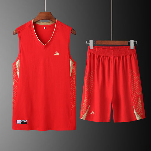 100%棉篮球服套装宽松男