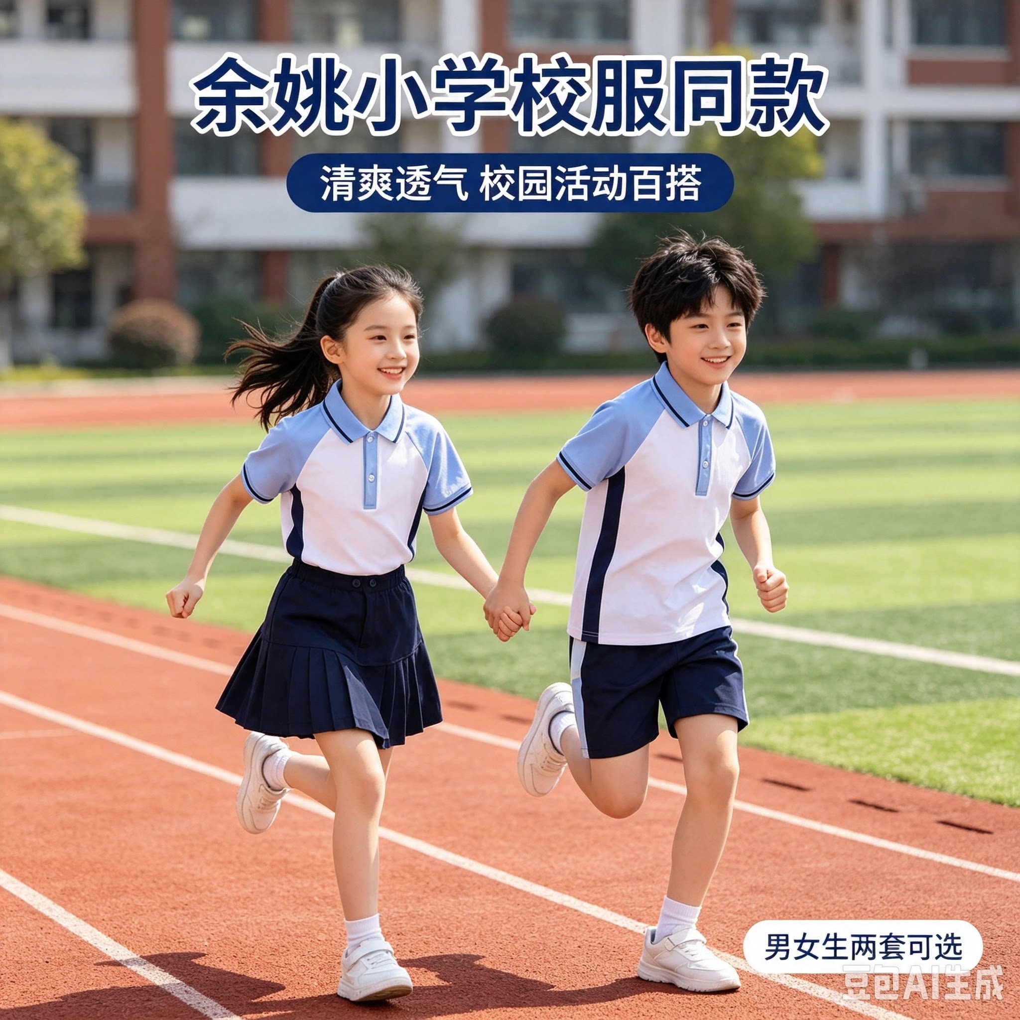 26年新款余姚小学校服夏季纯棉短袖T恤运动短裤女生短裙