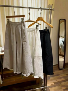 带花边设计裤 2026年夏季 设计感小众七八分裤 女装 脚 新款