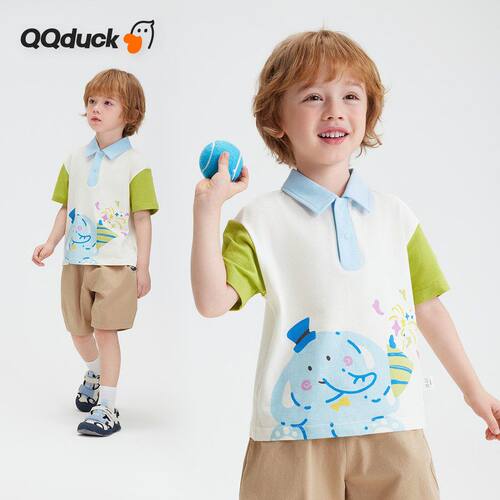 可可鸭童装男童T恤短袖儿童卡通