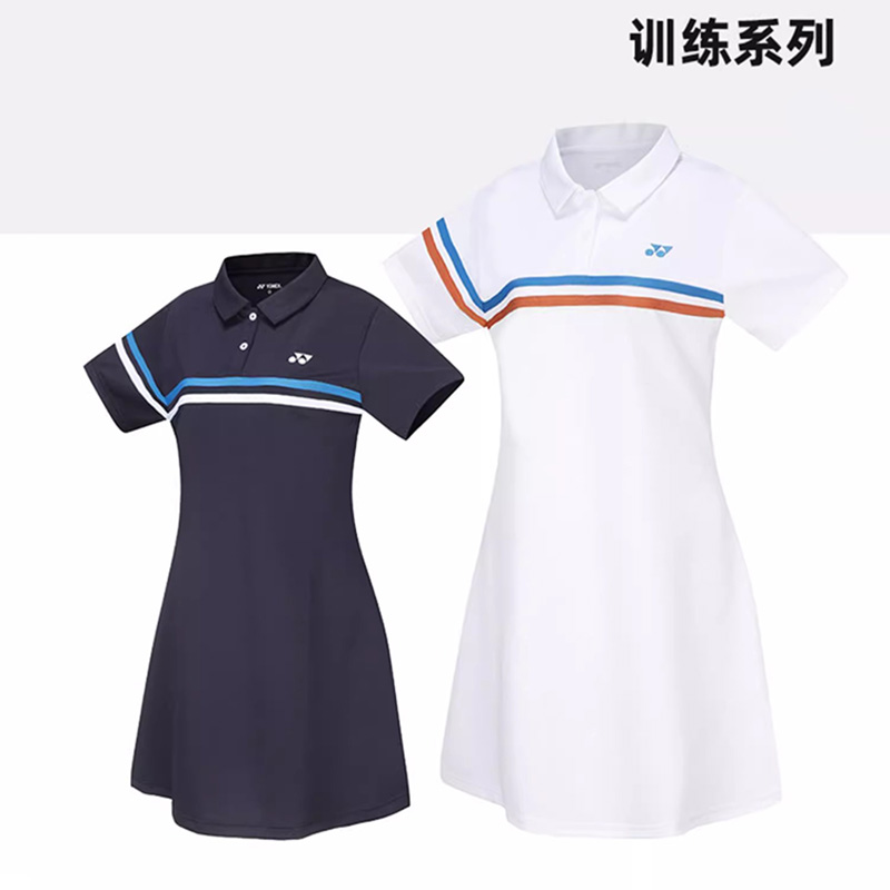 YONEX尤尼克斯YY羽毛球服女士连衣裙夏季透气运动裙215224BCR
