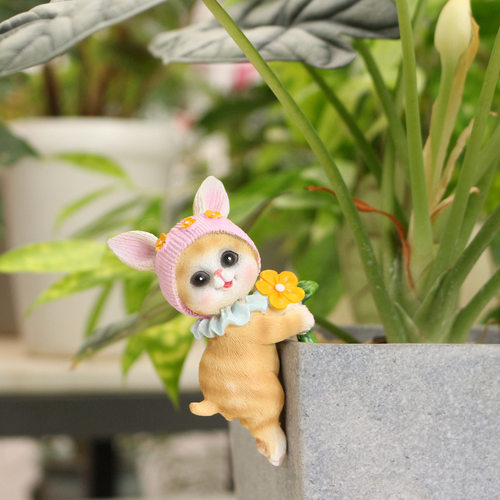 可爱小猫摆件花盆挂件插件治愈系