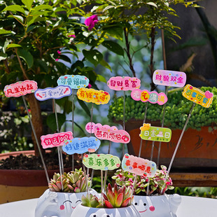 多肉花盆装饰插件网红祝福语插牌植物盆栽造景花园阳台微景观布景