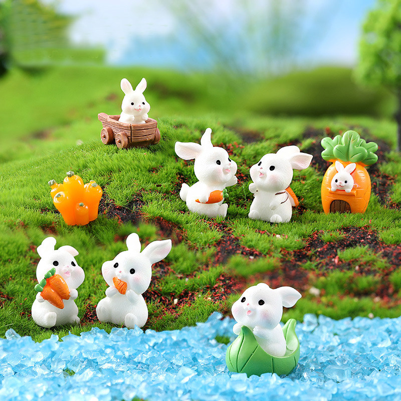 新款可爱迷你兔子摆件微景观盆栽多肉花盆可爱装饰造景微缩小物件,家居饰品,装饰摆件,淘宝优惠券,粉丝福利购,淘宝优惠卷