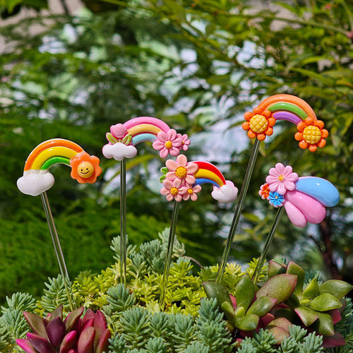 多肉花盆彩虹花插盆栽小配件装饰