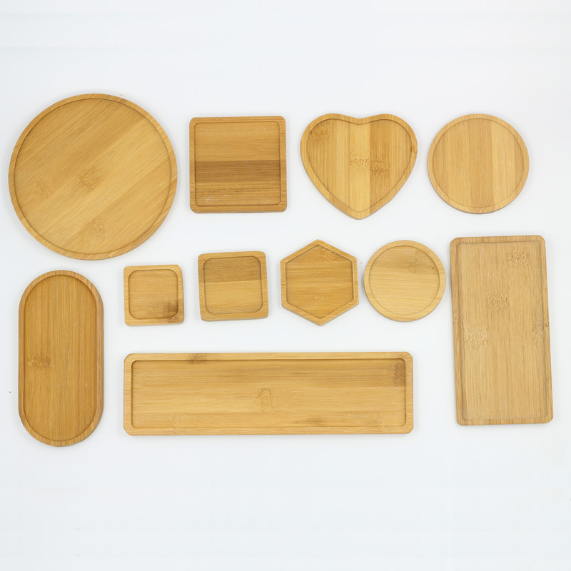 多肉花盆托盘防漏水托接水盘木托竹托盆垫杯垫圆形长方形正方形