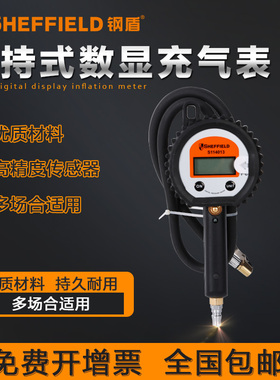 钢盾S114013汽车充气表手持式数显高精度数显汽车充气检测胎压表
