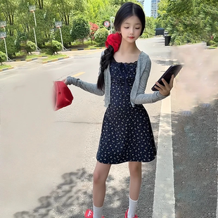 儿童衣服2026新款女孩开衫吊带裙子套装女童夏季时尚洋气时髦夏装