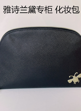 黑色化妆包PU皮防水大容量手拿数据线数码收纳包护肤品洗漱专柜包