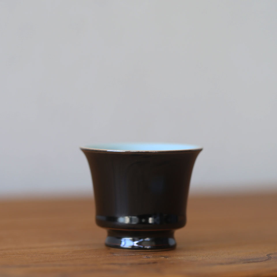 黄灿墨玉青瓷手工茶杯品茗杯功夫茶具主人杯喝茶杯个人杯礼盒装