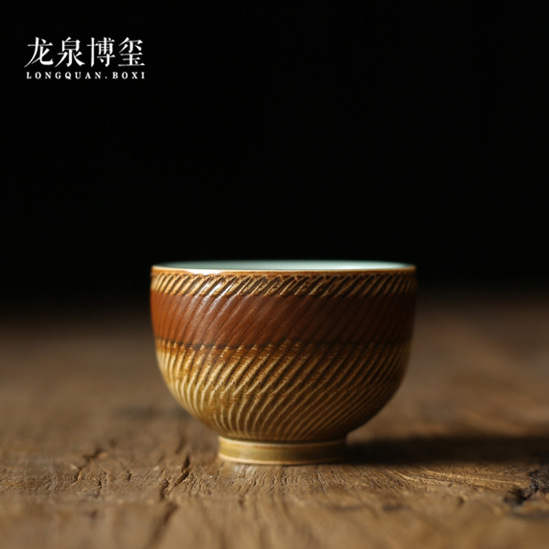 普洱杯茶盏跳刀杯徐朝兴子省大师徐凌手工杯主人单杯盏高档金缕杯