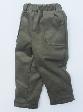 菊之布忆自制男女宝宝冬季天然纯棉花保暖长裤灯芯绒有机棉裤