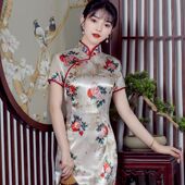 直播清仓福利改良版 旗袍连衣裙复古优雅少女轻熟中国风中长裙日常