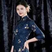 女复古修身 2026新春秋装 收腰春秋 七分袖 旗袍新款 国风新中式 秋季