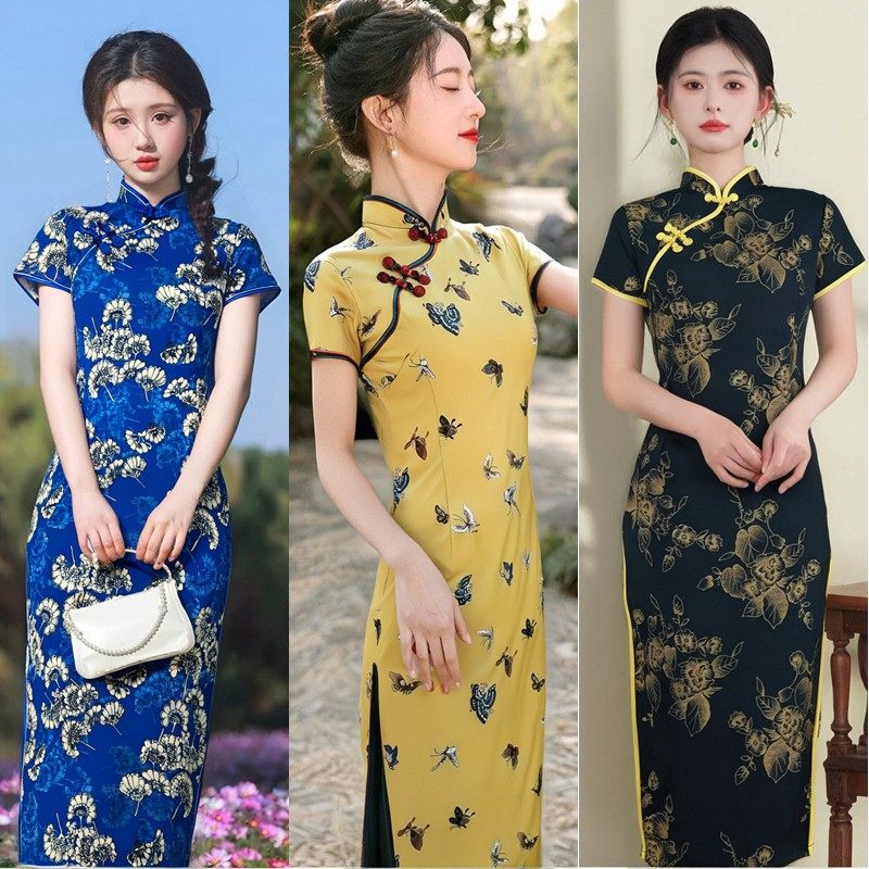 新中式国风改良旗袍高端精致轻奢高级感御姐风情万种修身印花长裙