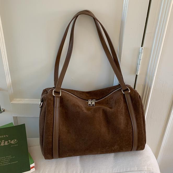 复古高级感大容量托特包包女2025秋季新款小众磨砂质感单肩腋下包