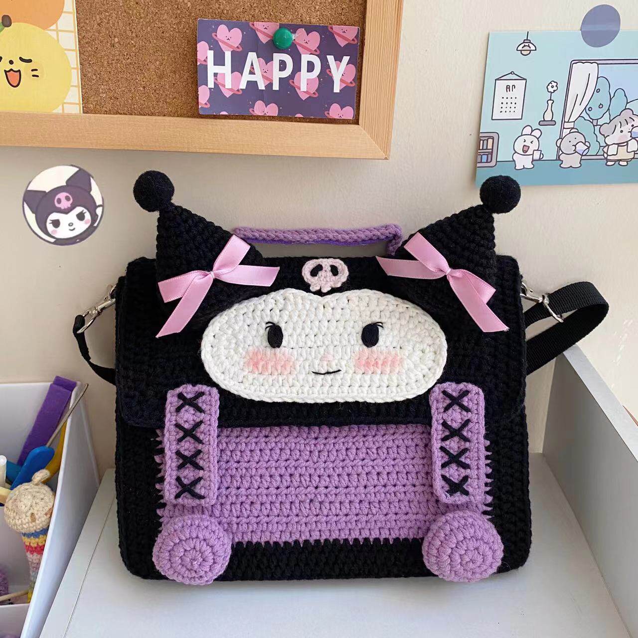 钩针生日礼物手工斜挎包