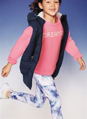 NE*T英国女童3-5岁深蓝色百搭保暖连帽棉服背心防水涂层棉马甲