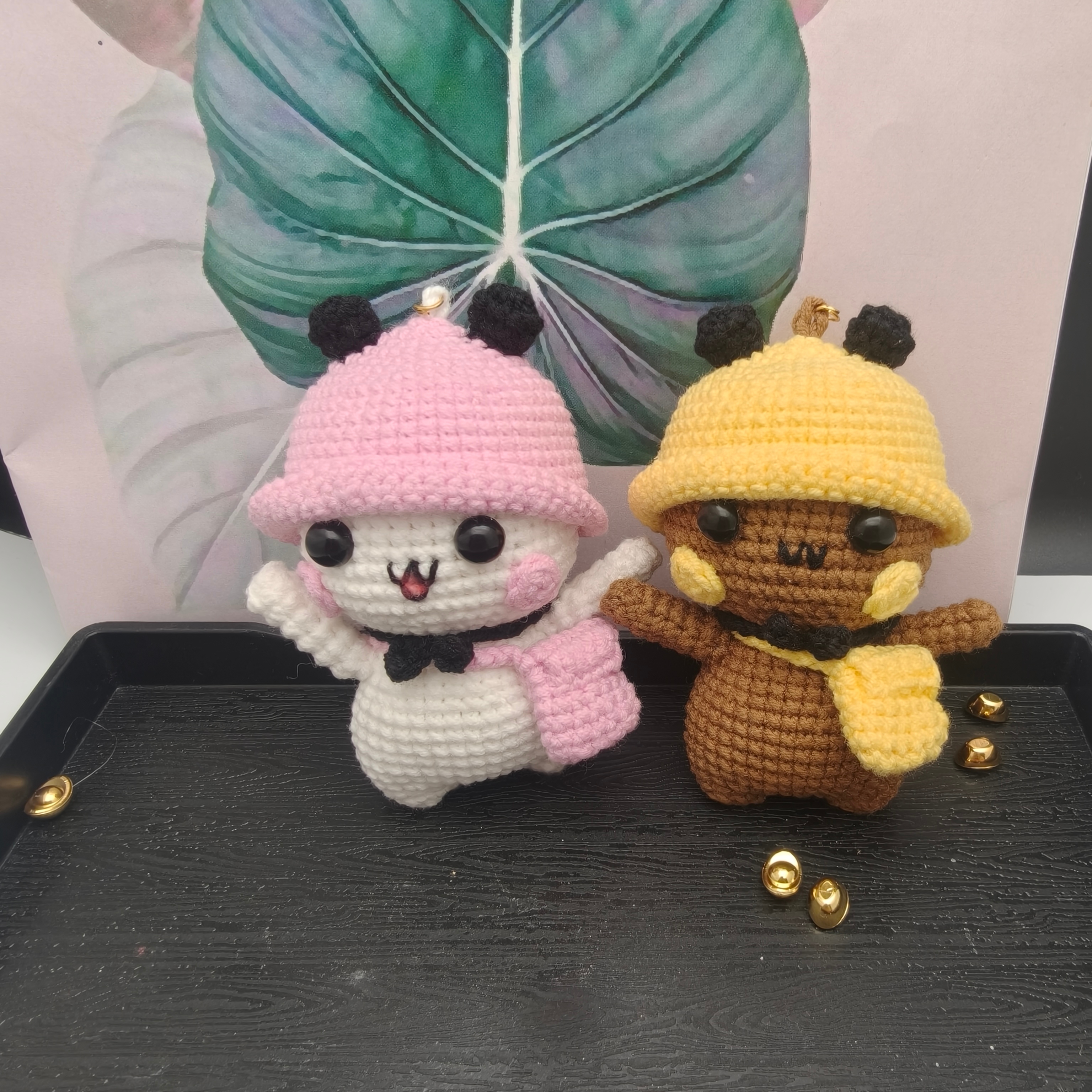 成品一二布布手工编织玩偶创意情侣生日礼物送男女朋友闺蜜钥匙扣