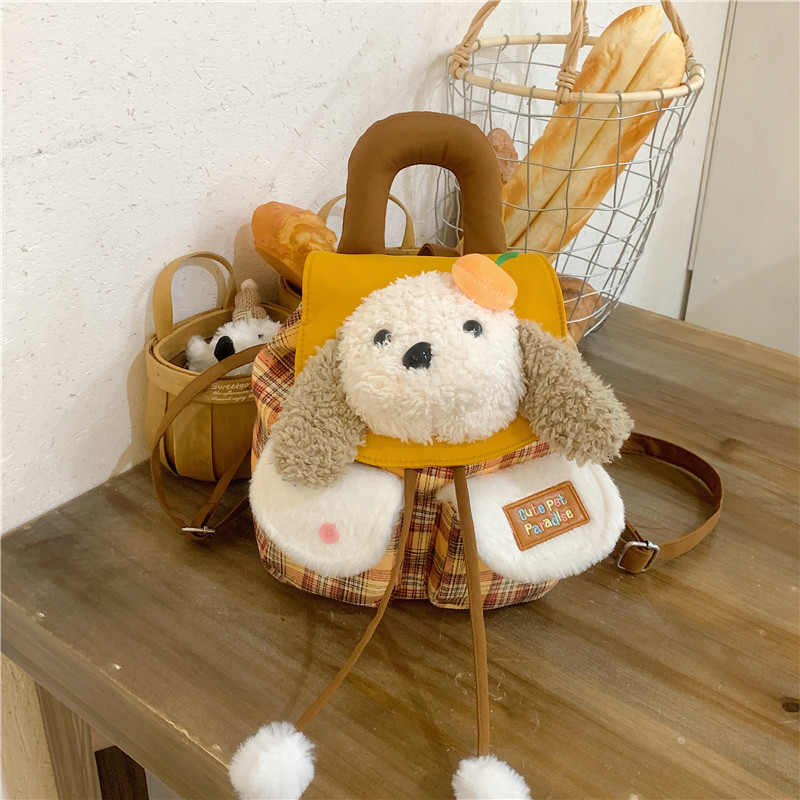 可爱小狗小背包女2025新款卡通儿童玩偶小书包轻便外出旅行双肩包