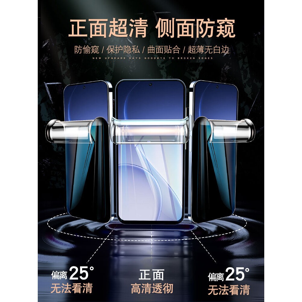 德国柏奈儿适用opporeno15c防窥手机膜reno15Pro钢化膜14/13水凝软膜oppo8十7/6全屏oppifindx9防摔findx8s保