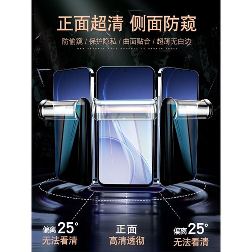 德国柏奈儿适用opporeno15c防窥手机膜reno15Pro钢化膜14/13水凝软膜oppo8十7/6全屏oppifindx9防摔findx8s保
