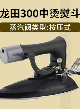 龙田300锅炉熨斗中号 电熨斗全蒸汽烫斗按压式服装长干洗店专用